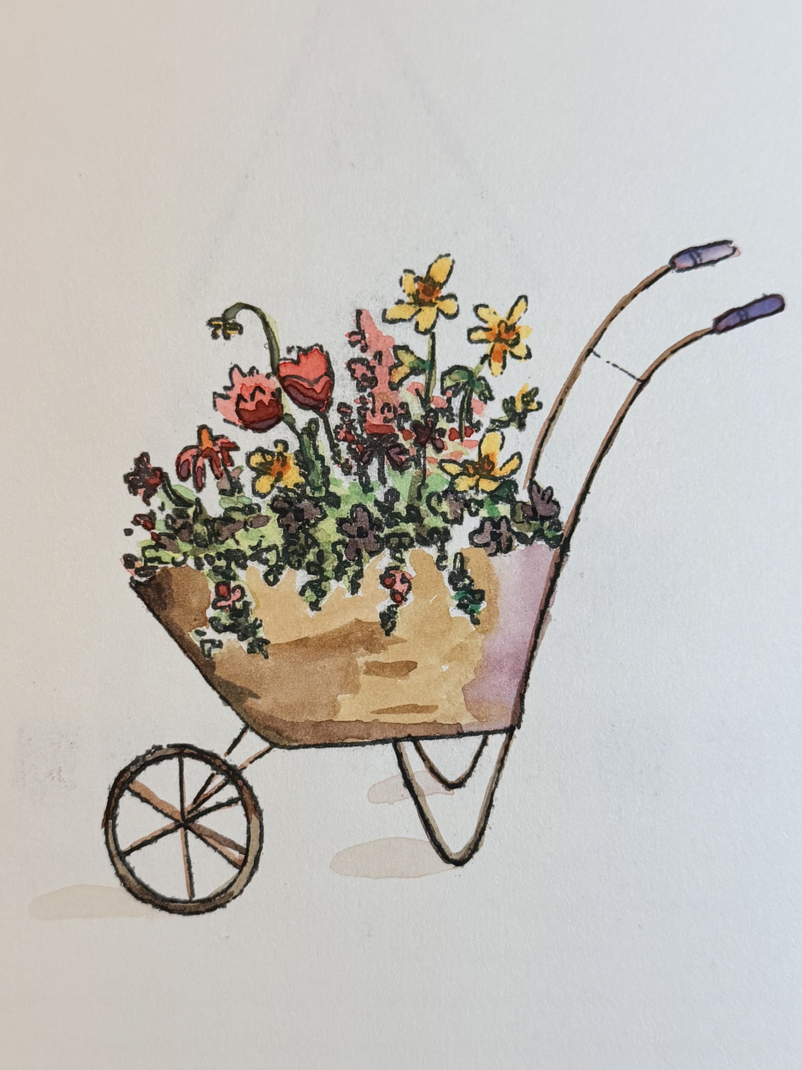 Wheelbarrow Blooms Card